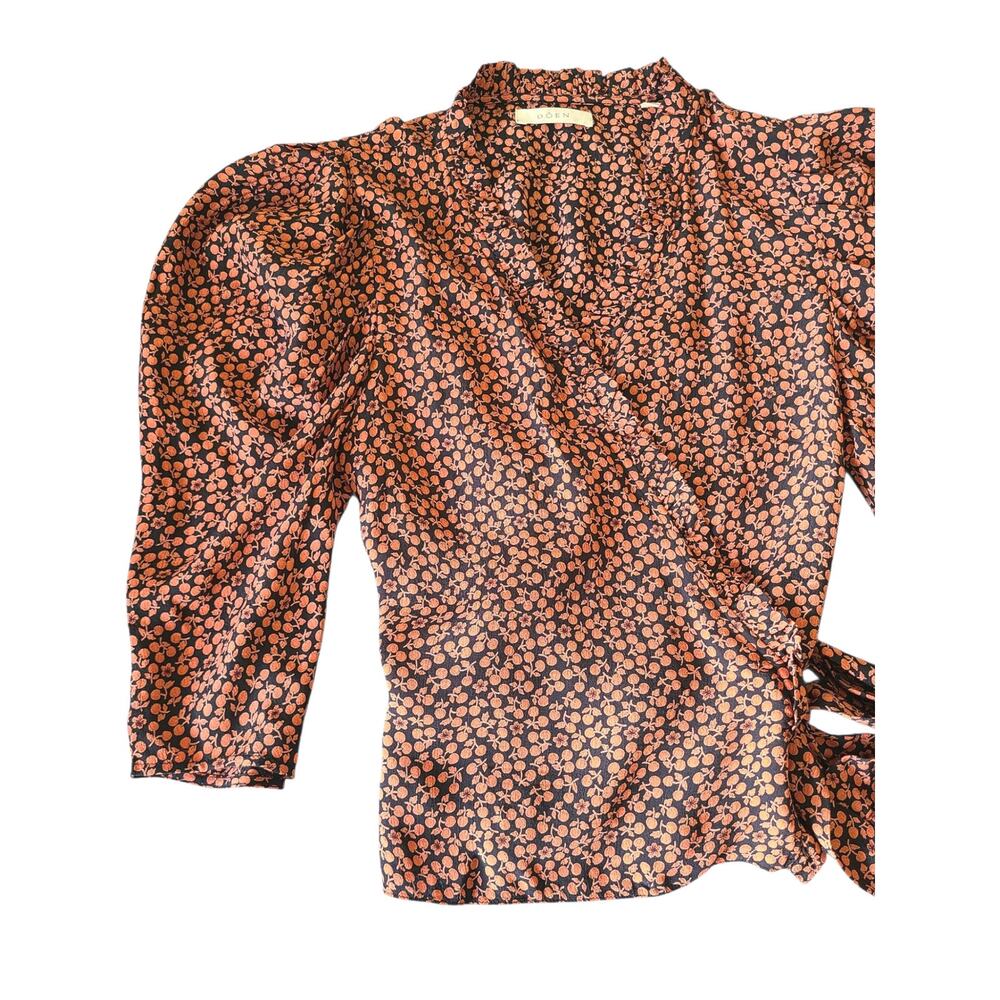 DÔEN Amaranta Puff Sleeve Wrap Top in Cherry Willow Floral - XS - Picture 5 of 7